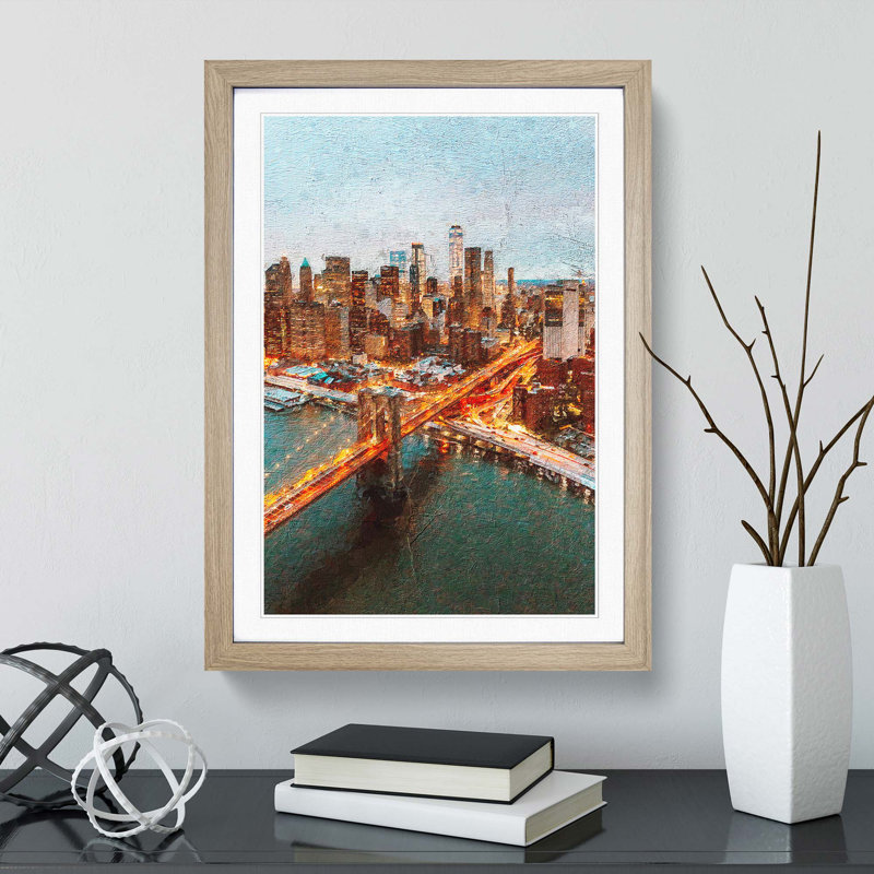 Heading to New York City - Picture Frame Photograph Print, Oak Framed, 48cm H x 36cm W x 2cm D