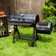 Free-standing 36” Barrel Charcoal Grill w/ Offset Smoker 941 sq. in for Camping, Backyard Cooking