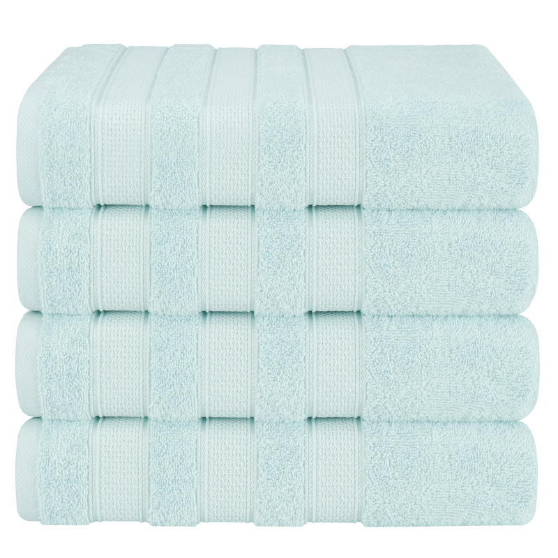 100% Cotton 4 Piece Luxury Turkish Bath Towel Set, Mint Green