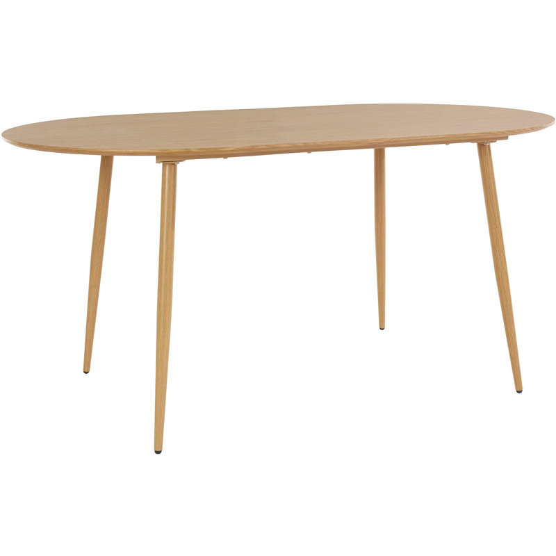 Oakpark Oval Metal Base Dining Table, Oak, Oak