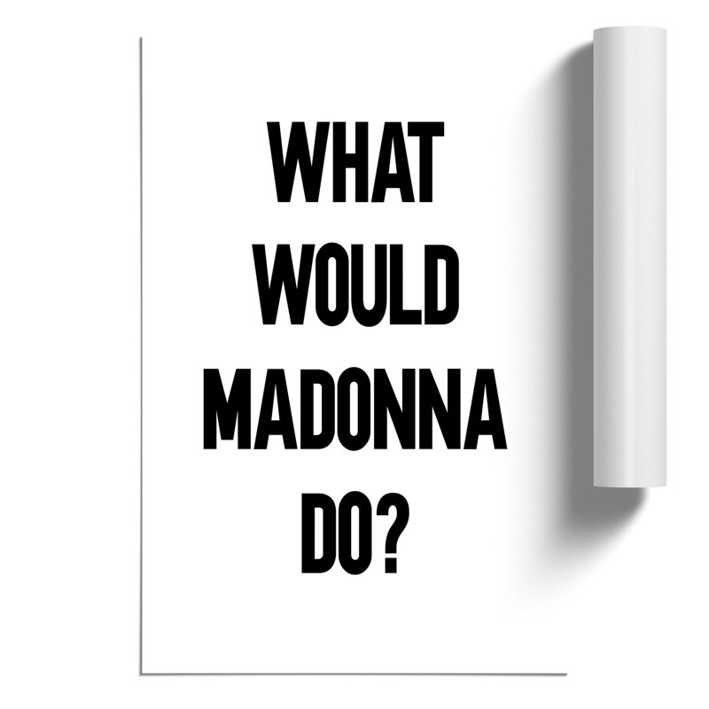 Madonna - Unframed Typography, 42cm H x 30cm W x 0.1cm D