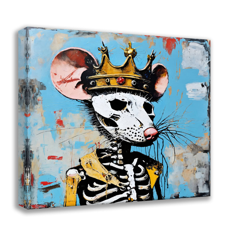Rat 1 - Hommage - Basquiat, estampe numérique sur toile tendue avec châssis, H 36 po x l 36 po