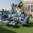 8 PCS Outdoor Metal Conversation Set For 9 Person-486941171