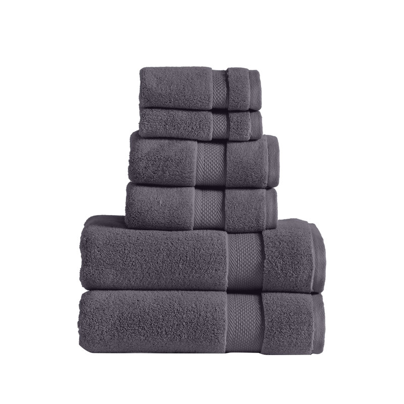 Ensemble de serviettes 6 pièces 650GSM Modern Luxury, gris