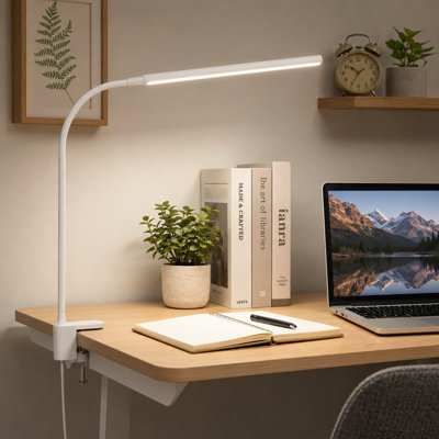 450-Lumen Compact Clip Reading Light with Gooseneck Swing Arm, 3 Color Modes and 10 Brightness Levels for Nail Work, Dorm or Home Office