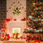 Couronne de Noël 22 pouces avec ornements de boule en or noir pour décoration de Noël