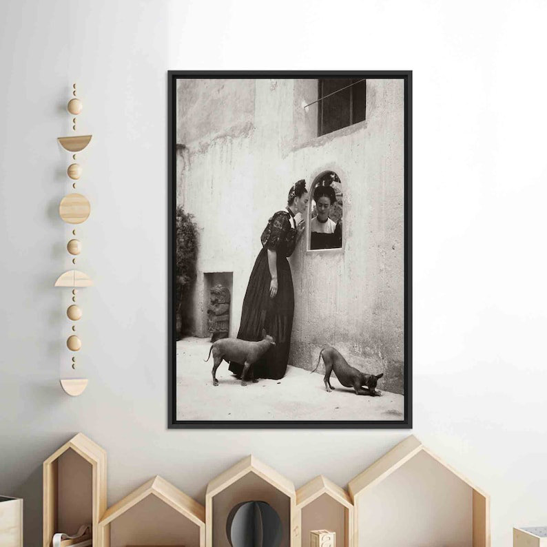 Print on Canvas, 70 cm H x 50 cm W, Framed Print without Mat, Black