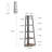 5 Tier Rustic Brown Corner Bookshelf Bookcase Industrial Corner Ladder Shelf Plant Stand-8175363