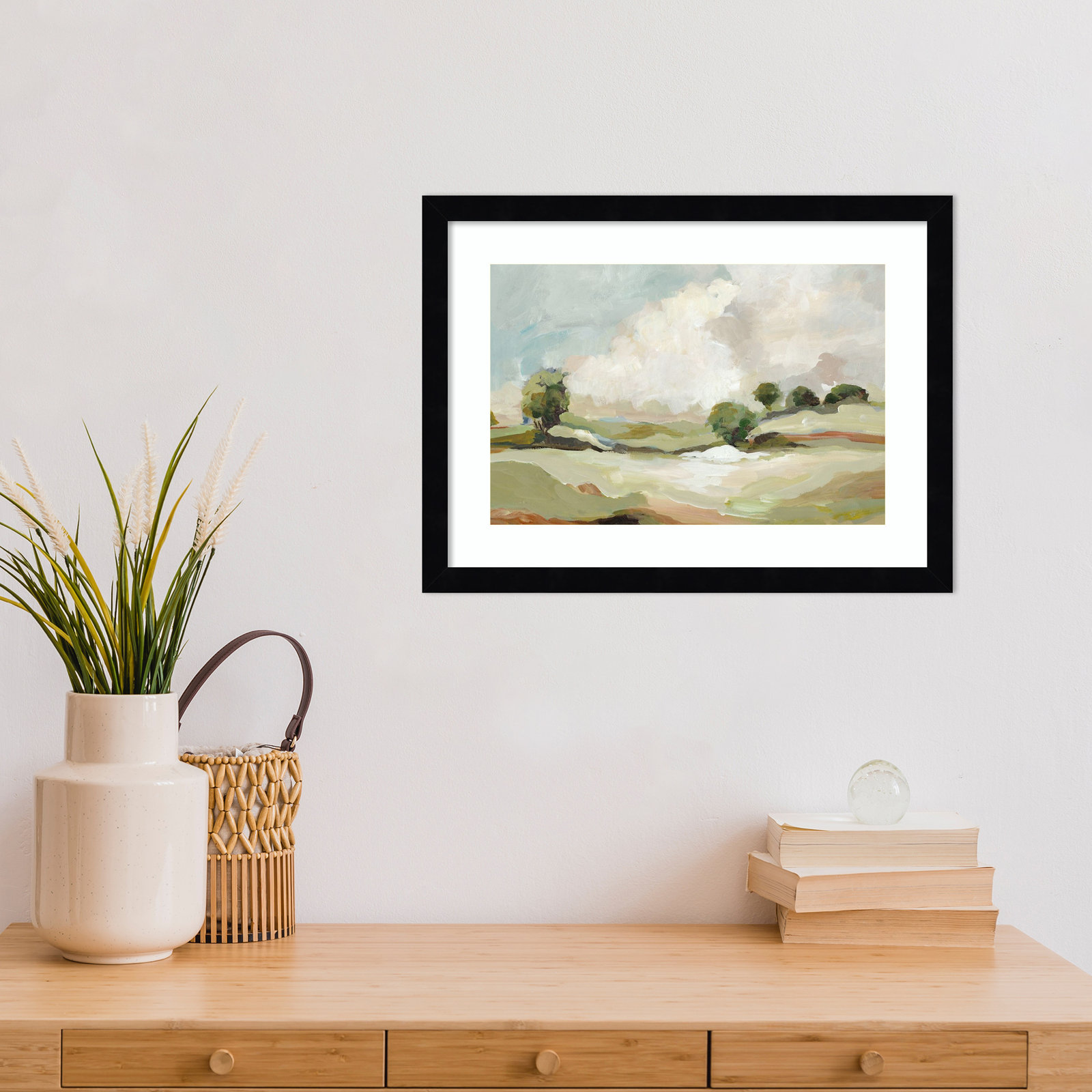 Pastoral Land Print by Allison Pearce, Black, 13" H x 17" W