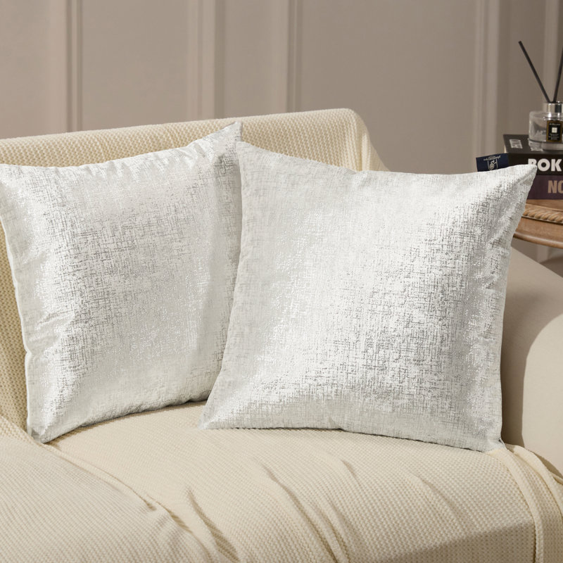 Coussin décoratif en velours gris, coussins décoratifs pour canapé-lit, Gris, Carré 18 po, Polyester