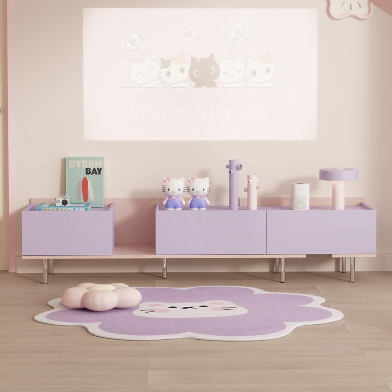 Meuble télé simple et tendance de style français, Mauve / Rose