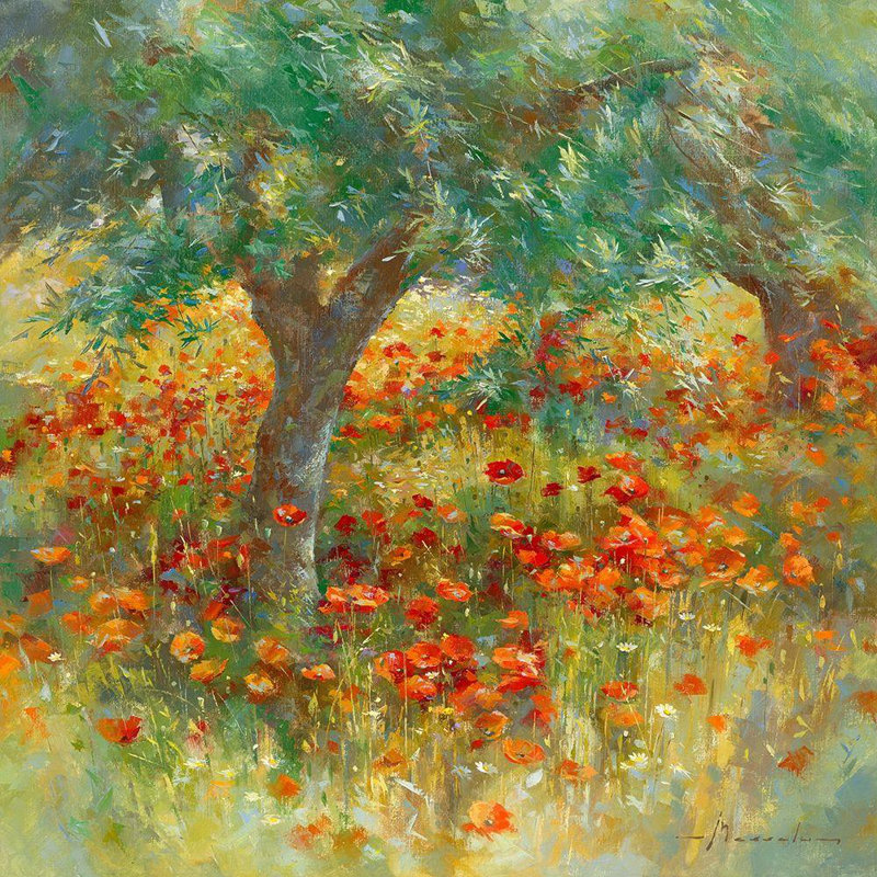 «Lark Manor ™ Messely, Johan», reproduction d'art sur toile tendue sous le titre: Les coquelicots, H 15 po x l 15 po