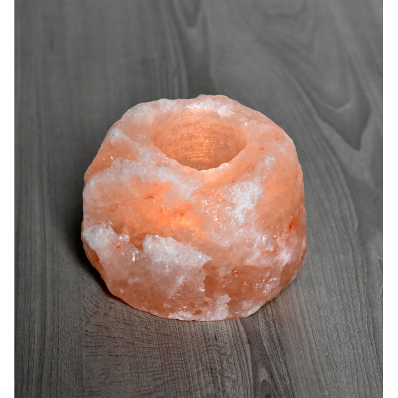 Porte-photophore en sel naturel himalaya