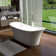 Symmetrical Curved Freestanding Bathtub 69" Matte White Resin Stone Soaking Tub With Backrest And Easy Access Design For Ultimate Comfort