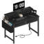 Petit bureau d'ordinateur avec tiroirs et support de moniteur-1842759841