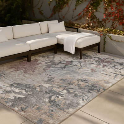 Tapis abstrait intérieur / extérieur lavable à la machine Chantille ACN2654