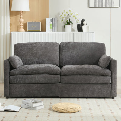 Luxurious Chenille Loveseat Sofa with Double-Layered Cushions and Ergonomic Design for Ultimate Comfort and Style
