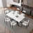 Louina 70.8" to 102.3" Extendable Rectangular Dining Table with Fabric Chairs Dining Set-1003697969-1003328404-1003328361