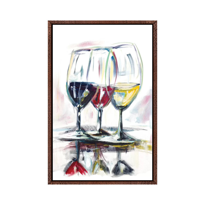 Time For Wine II by Andy Beauchamp - Painting on Canvas, 152.5 cm H x 101.5 cm W, Classic Brown Wood Framed Canvas