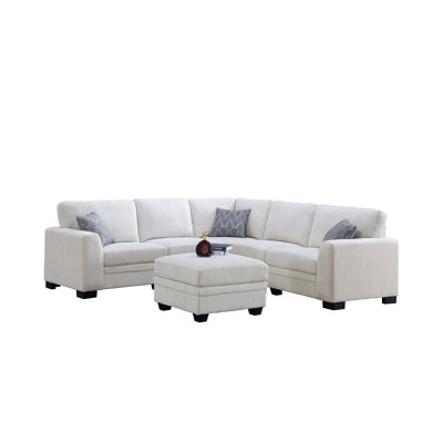 6 - Piece Compression Corduroy Corner Sectional