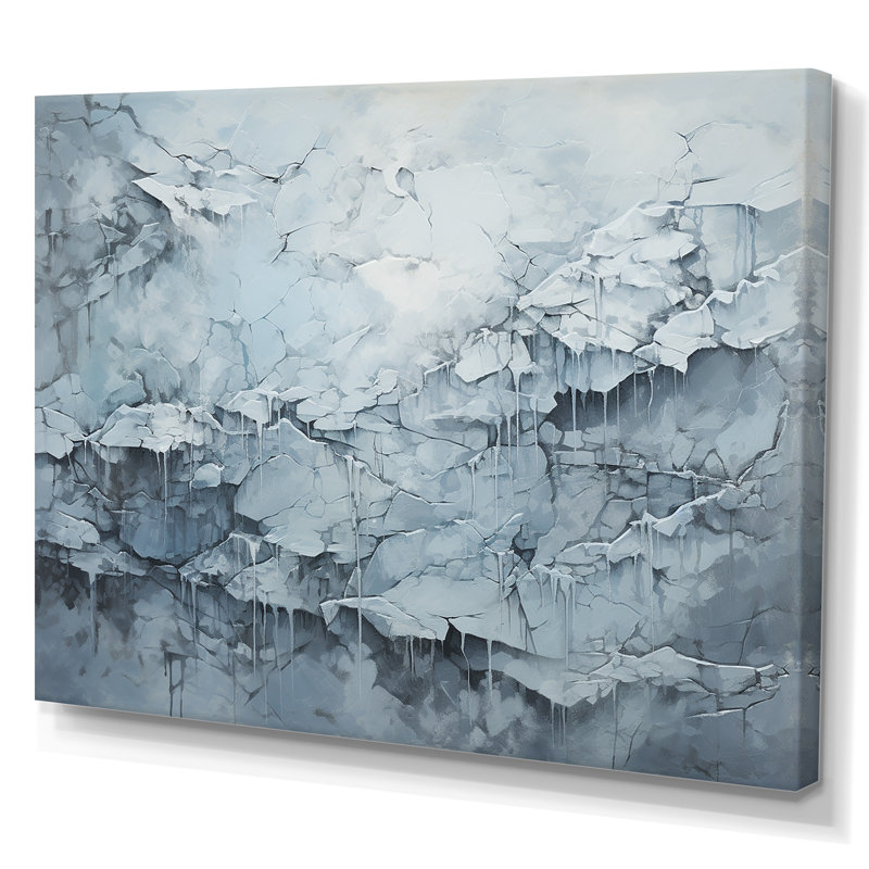 Carte du monde glaciaire sur toile, Toile tendue, H 24 po x l 32 po x P 1 po