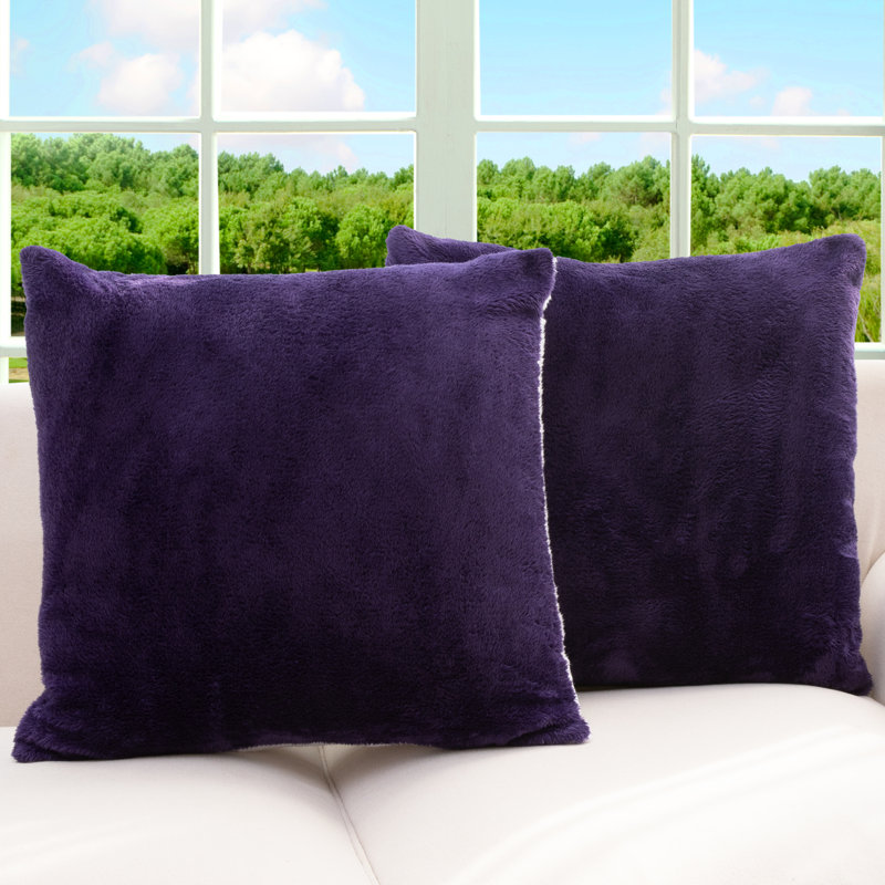 Coussin décoratif, Mauve, H 18 po x l 18 po