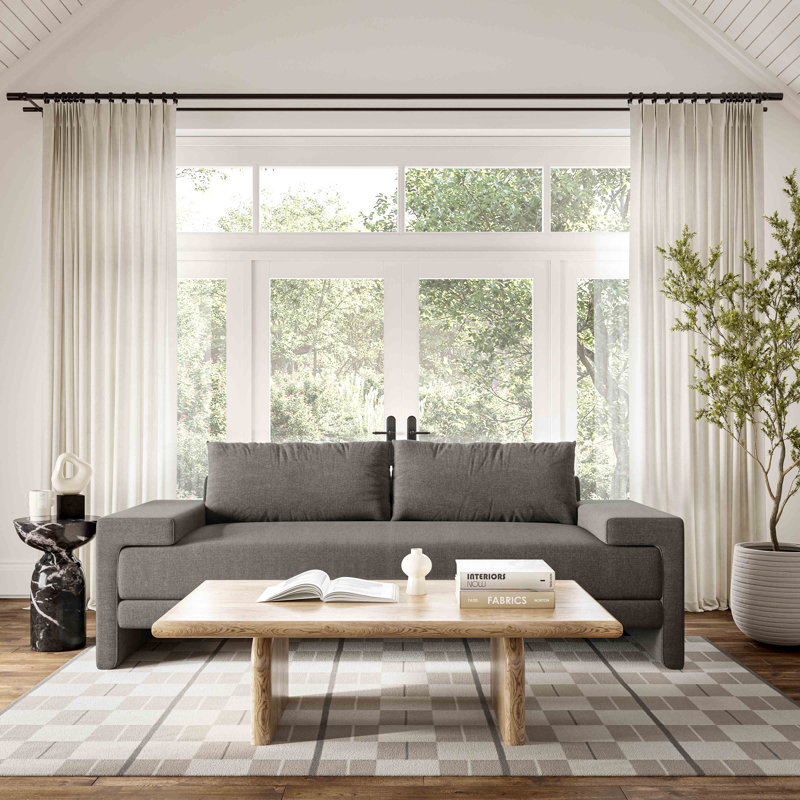Iden Upholstered Sofa, Gray LiveSmart®, 32.25" H x 91" W x 37.1" D