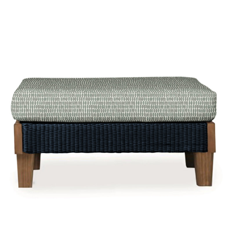 Catalina Outdoor Ottoman, Sailcloth Seagull, Ebony