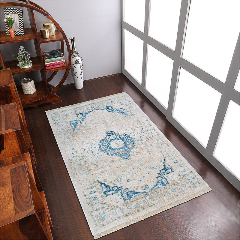 Area Rugs Washable Non-Slip, Carpet for Living Room Bedroom Dining Room - MACHINE MADE POLYESTER AREA RUGS - Ivory Color, Oriental Design