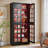 Storage Cabinet with Adjustable Shelves and LED Lights (White)-1837925139
