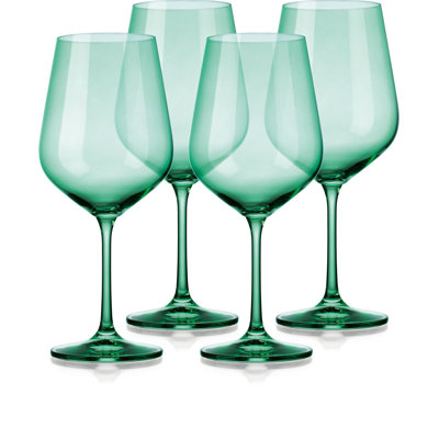 Set Of Four Translucent Large Wine Glasses