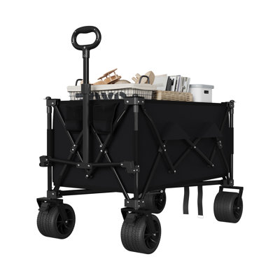 Chariot à roulettes pliable avec roulettes, chariots pliables de 350 lb avec poignée flexible, chariot d'épicerie utilitaire pliable et léger pour le sport