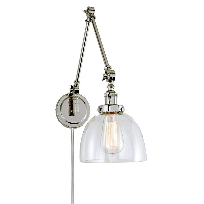 Martucci Plug-in Swing Arm Sconce, Polished Nickel