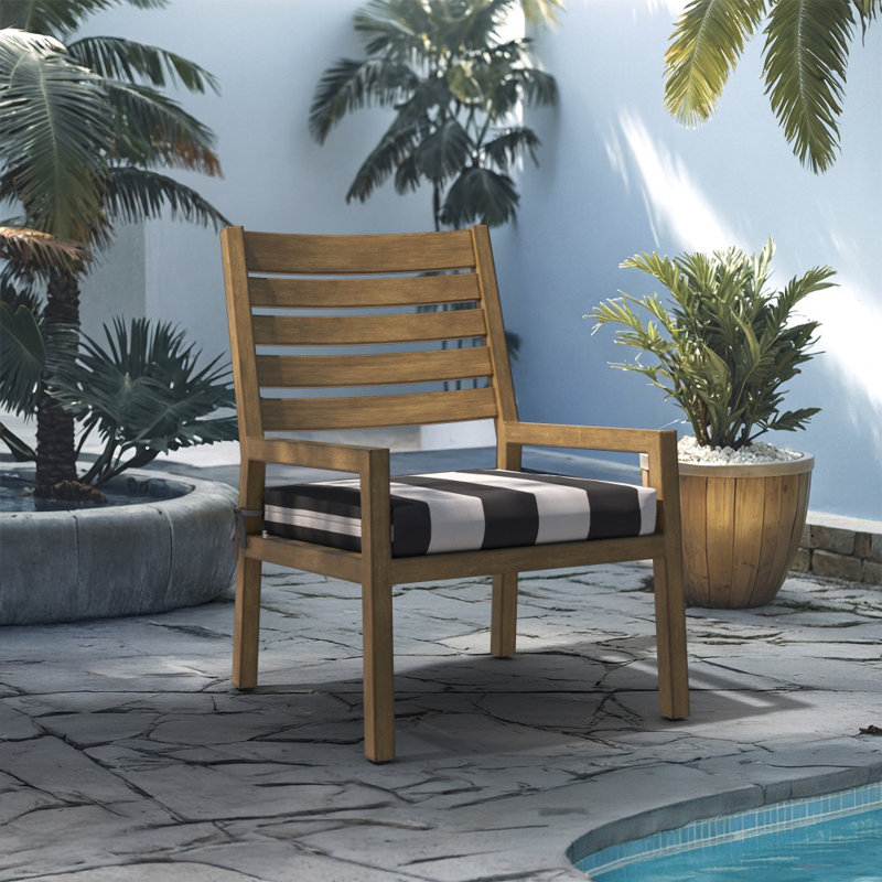  Chair Pad Cushion Set Of 2, 18" X 18" X 2.5", Premium Memory Foam Core With Waterfall Edge, Solstice Olefin, Patio Cushion For Outdoor Chairs