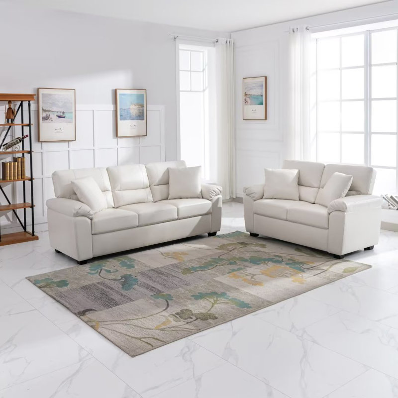 Ebern Designs Dewells 2 Piece Faux Leather Living Room Set & Reviews ...