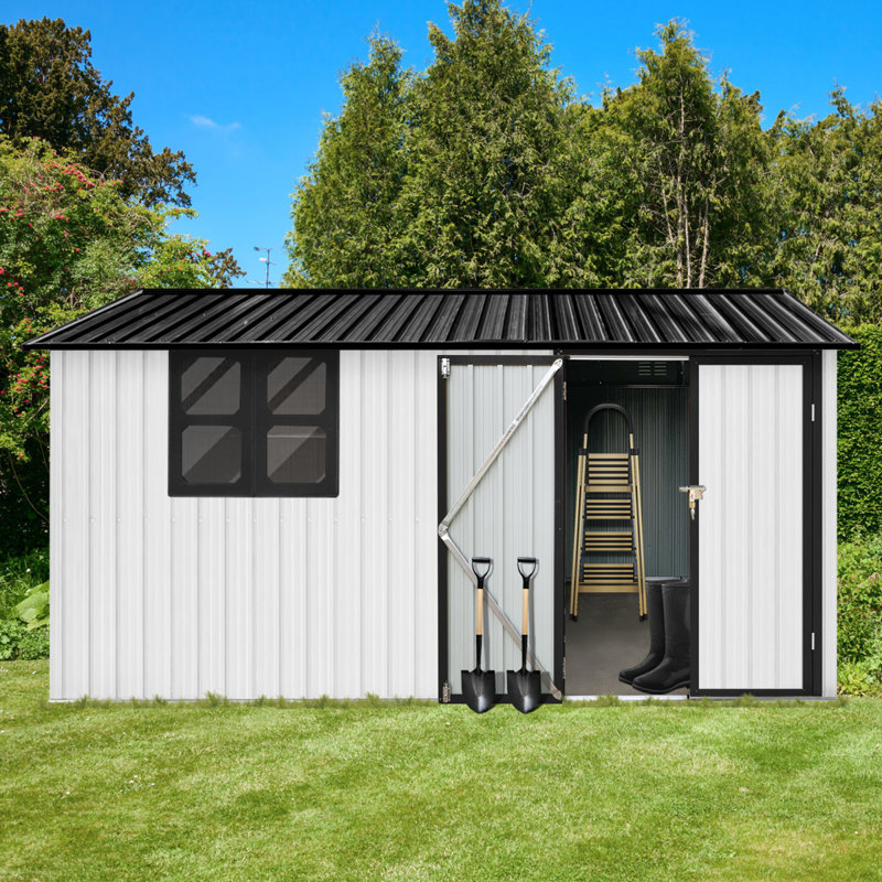 Remises en métal durables, grand rangement, conception moderne pour le jardin