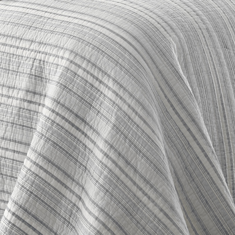 Bondi Stripe Grey Full/Queen Quilt Set