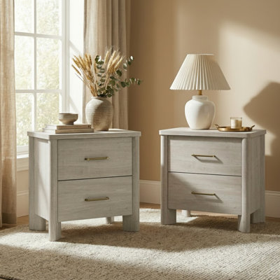 Heroux 2-Drawer Nightstand with USB Ports