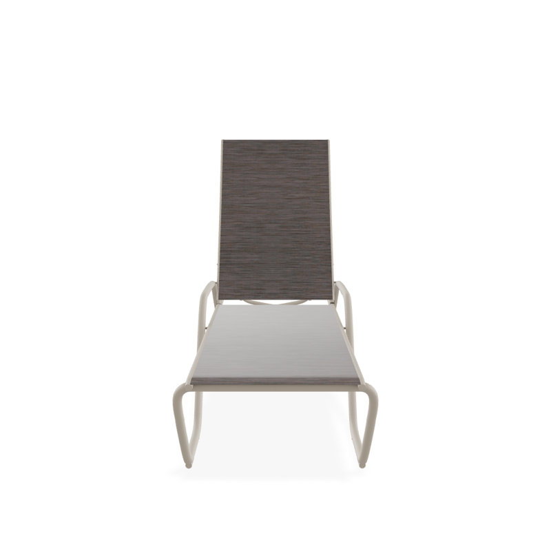 Outdoor Rust-Resistant Metal Chaise Lounge, Textured Desert, James