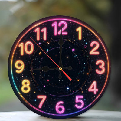 Horloge à effet néon