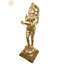 Statue de Lakshmi en laiton avec lampe à huile, 51,5 po de hauteur, sculpture traditionnelle indienne fabriquée à la main pour vestibule et salle de méditation