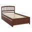 Structure de lit plateforme robuste en bois avec lit gigogne-1331551334