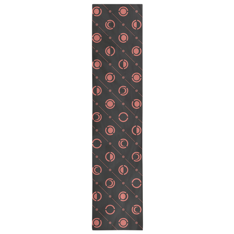 Classic Moon Phases Table Runner, 16" x 72", Black/Light Red