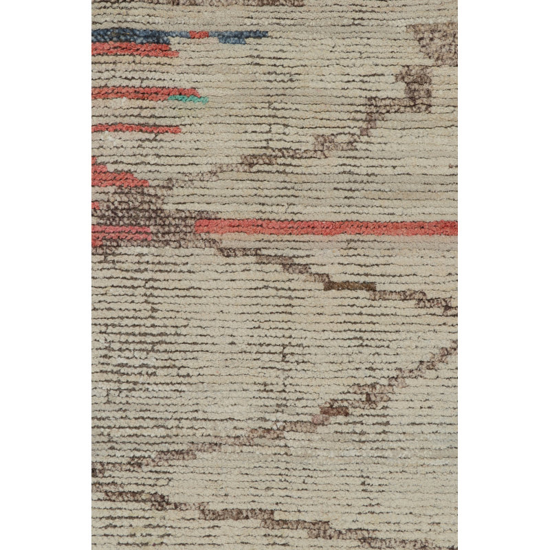 Moroccan Hand Knotted Area Rug, Rectangle 6' x 9'