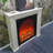 Cream white Solid Wood Freestanding Fireplace