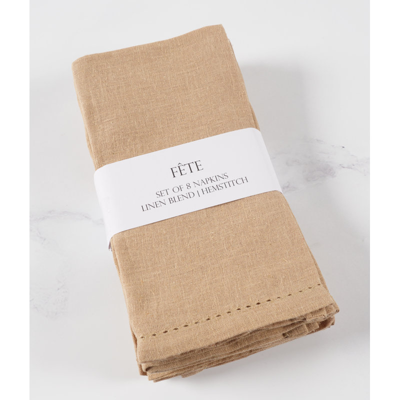 Ensemble de 8 serviettes Winston Porter, Biscuit