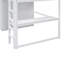 Lit mezzanine double en bois avec garde-robe intégrée, bureau, tablettes et tiroirs, blanc