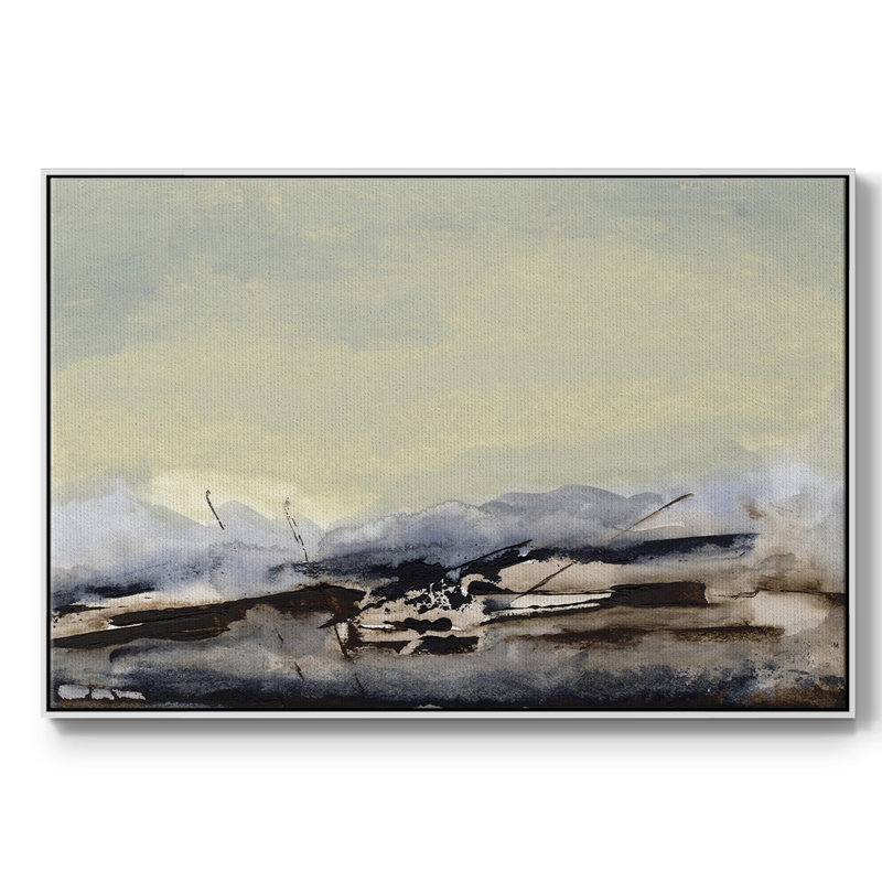 Shanthih II, peinture sur toile encadrée, H 17 po x l 25 po x P 2 po, Cadre blanc