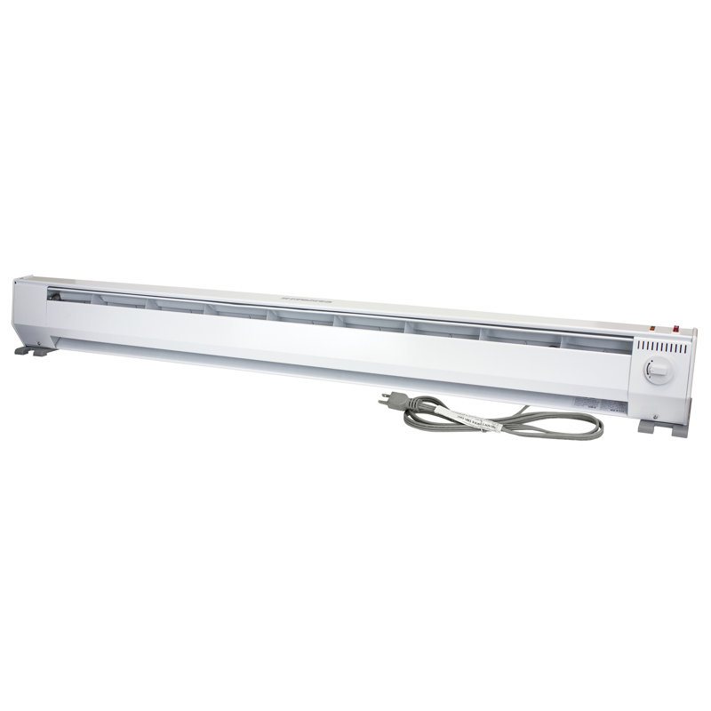 White 5' Electric Convection Baseboard Heater with Thermostat