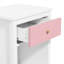 Table de chevet en bois 26,77 po H avec tiroir 1 tablette pour enfants, adultes, rose + poignée dorée